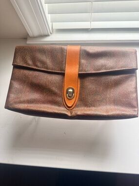 RARE Vintage ETRO 14" Arnica Paisley Large Business Portfolio / XL Clutch